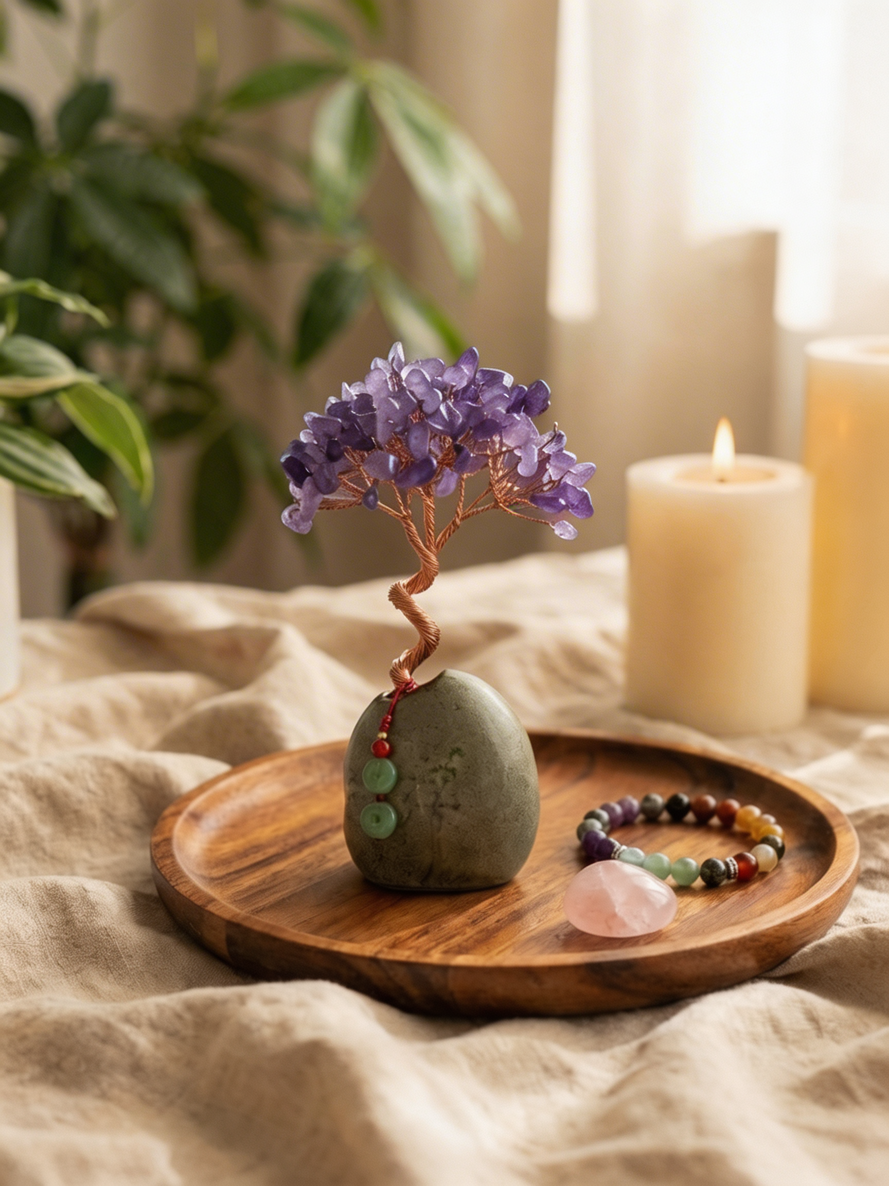 Natural amethyst crystal tree